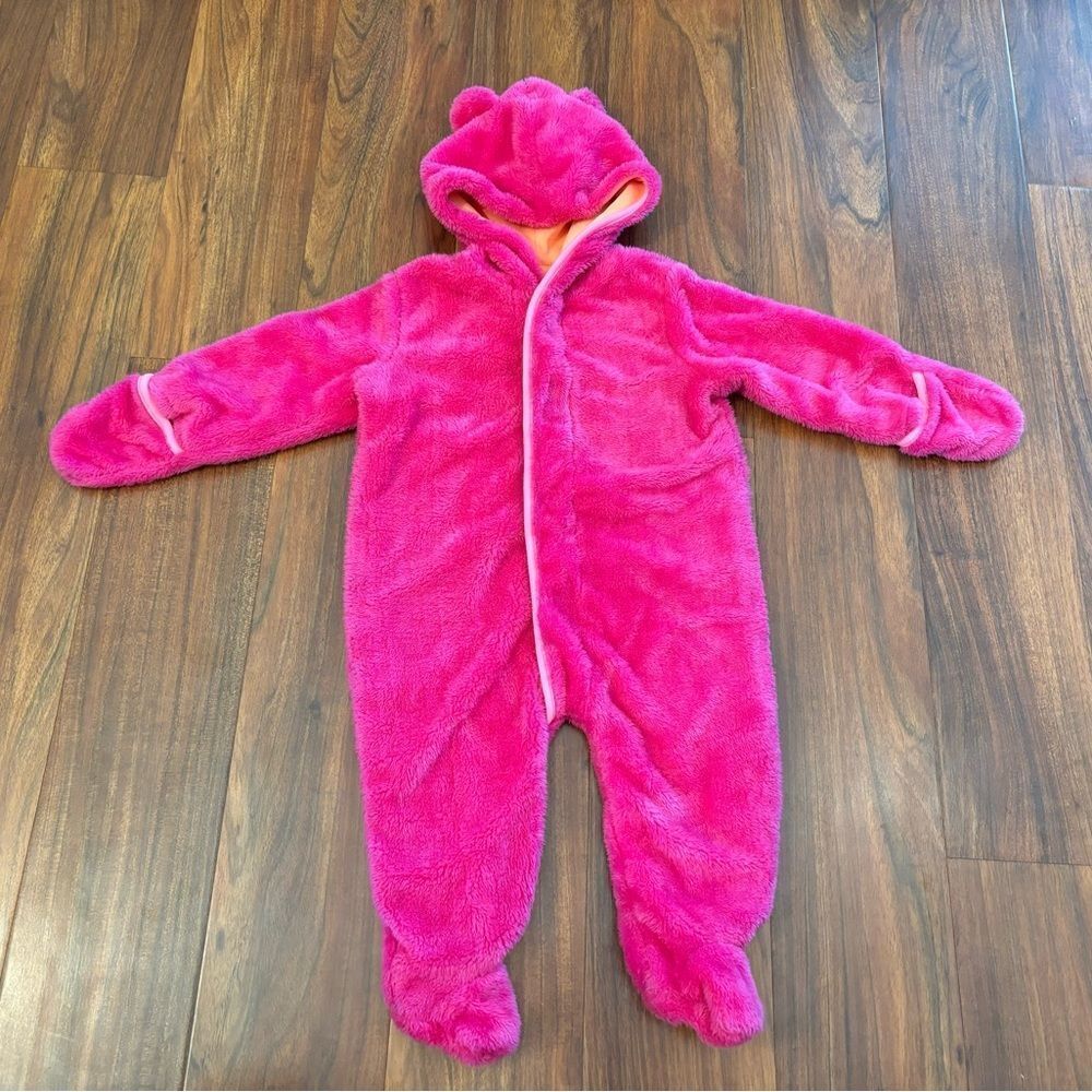 Magnetic Me dark pink fuzzy fleece hooded snowsuit NWOT